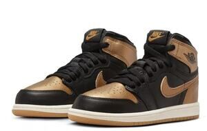 Nike Air Jordan 1 Retro High OG Mens DZ5485-071 Black/Metallic Gold, Size 10.5